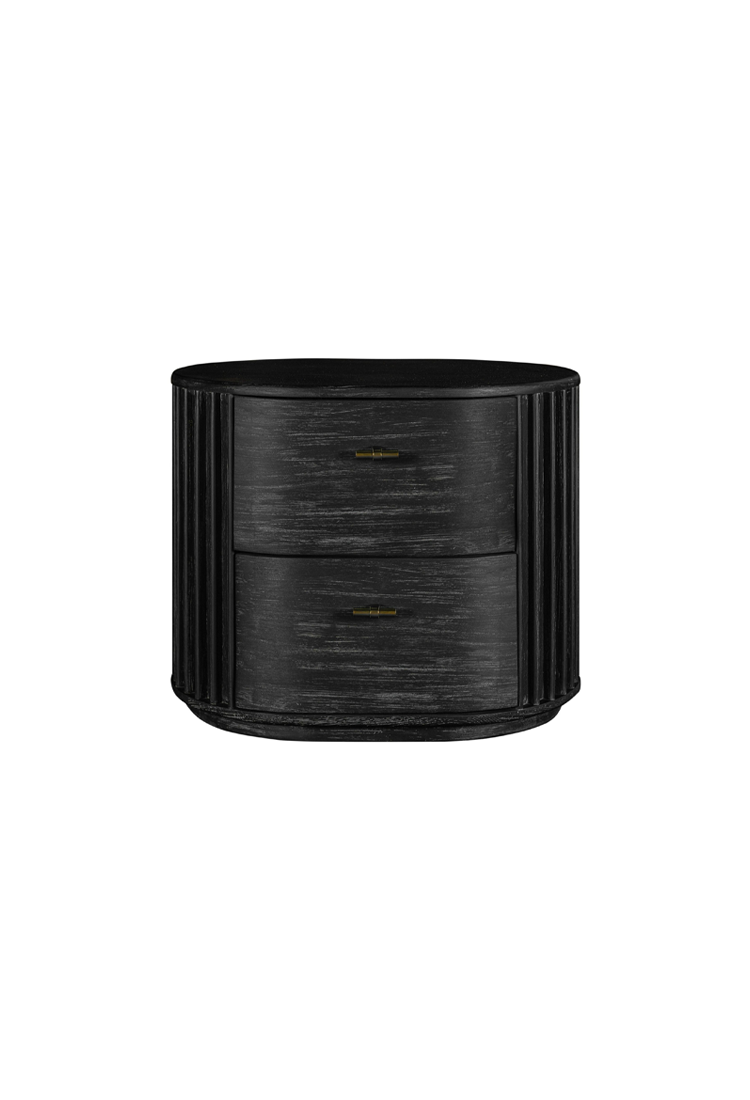 Table de chevet Cadenza en acacia, noire