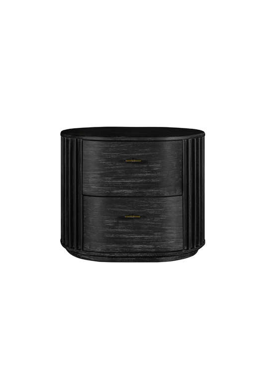 Table de chevet Cadenza en acacia, noire