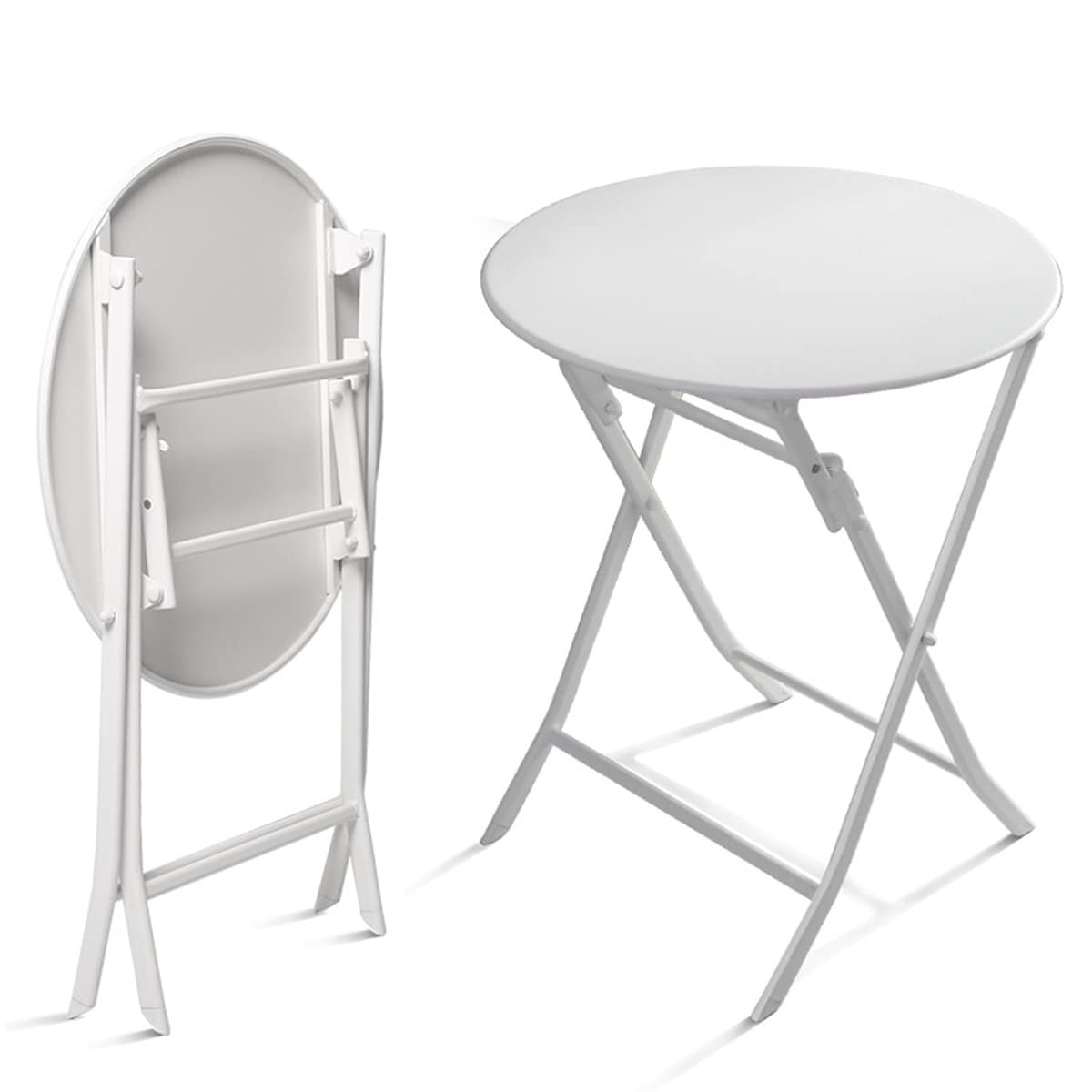 Ensemble bistrot de terrasse 3 pièces : table ronde et chaises pliantes