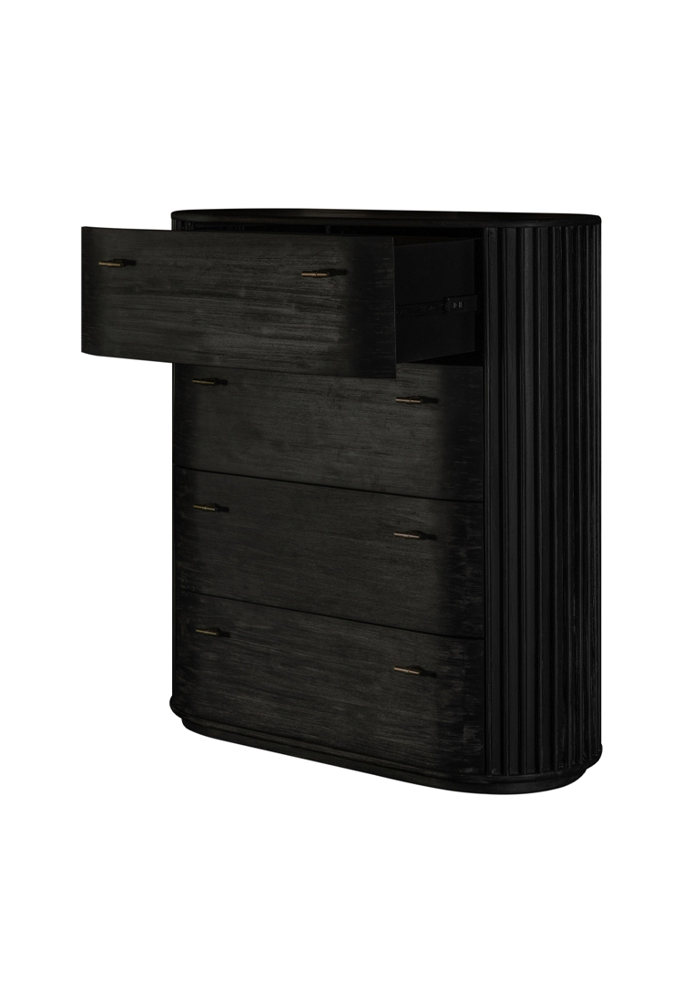 Coffre Cadenza en acacia, noir