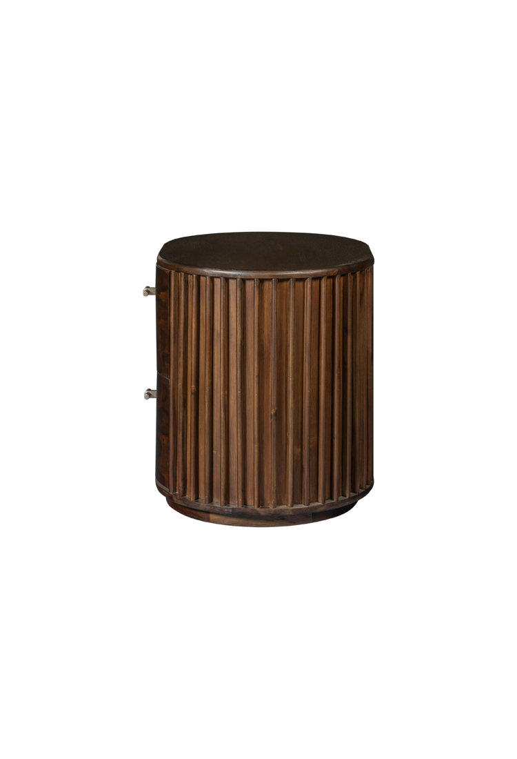 Table de chevet Cadenza en acacia, noyer