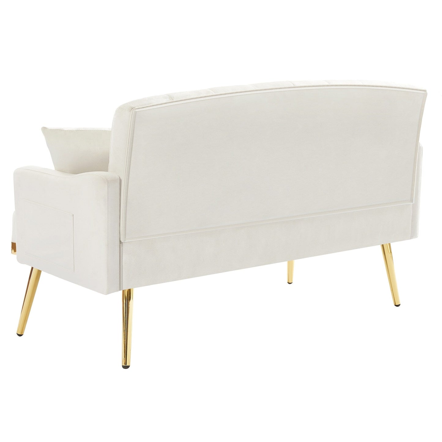 Canapé 2 places en velours 55.5 avec 2 coussins, design contemporain et assemblage facile.