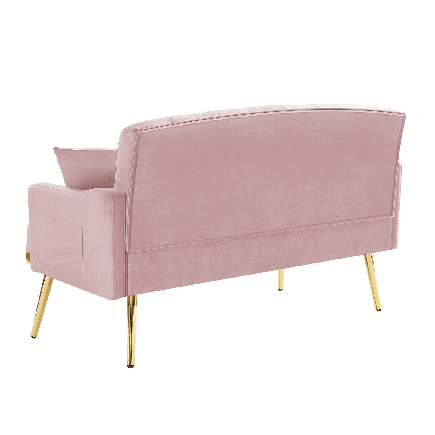 Canapé 2 places en velours 55.5 avec 2 coussins, design contemporain et assemblage facile.