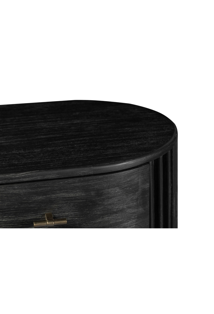 Table de chevet Cadenza en acacia, noire