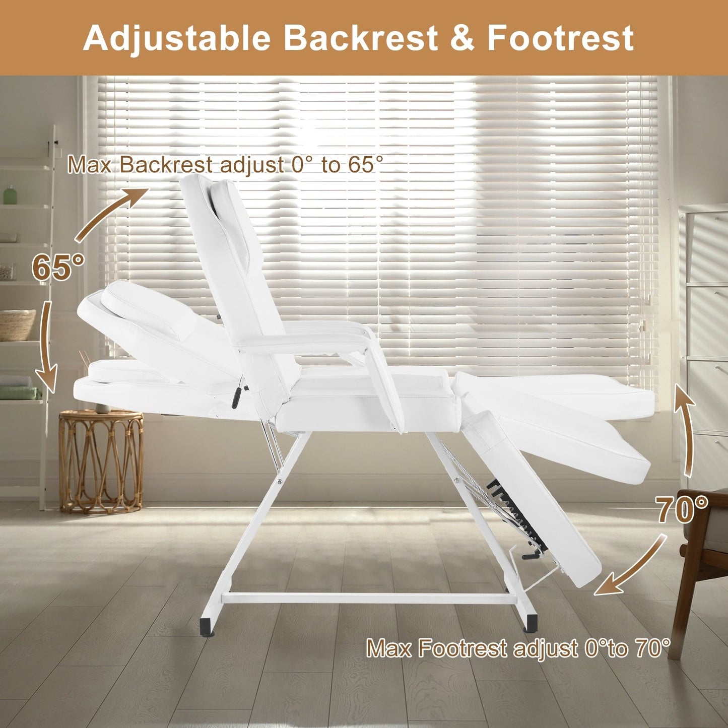 Table de massage, lit de beauté, chaise de tatouage réglable 73 avec tabouret