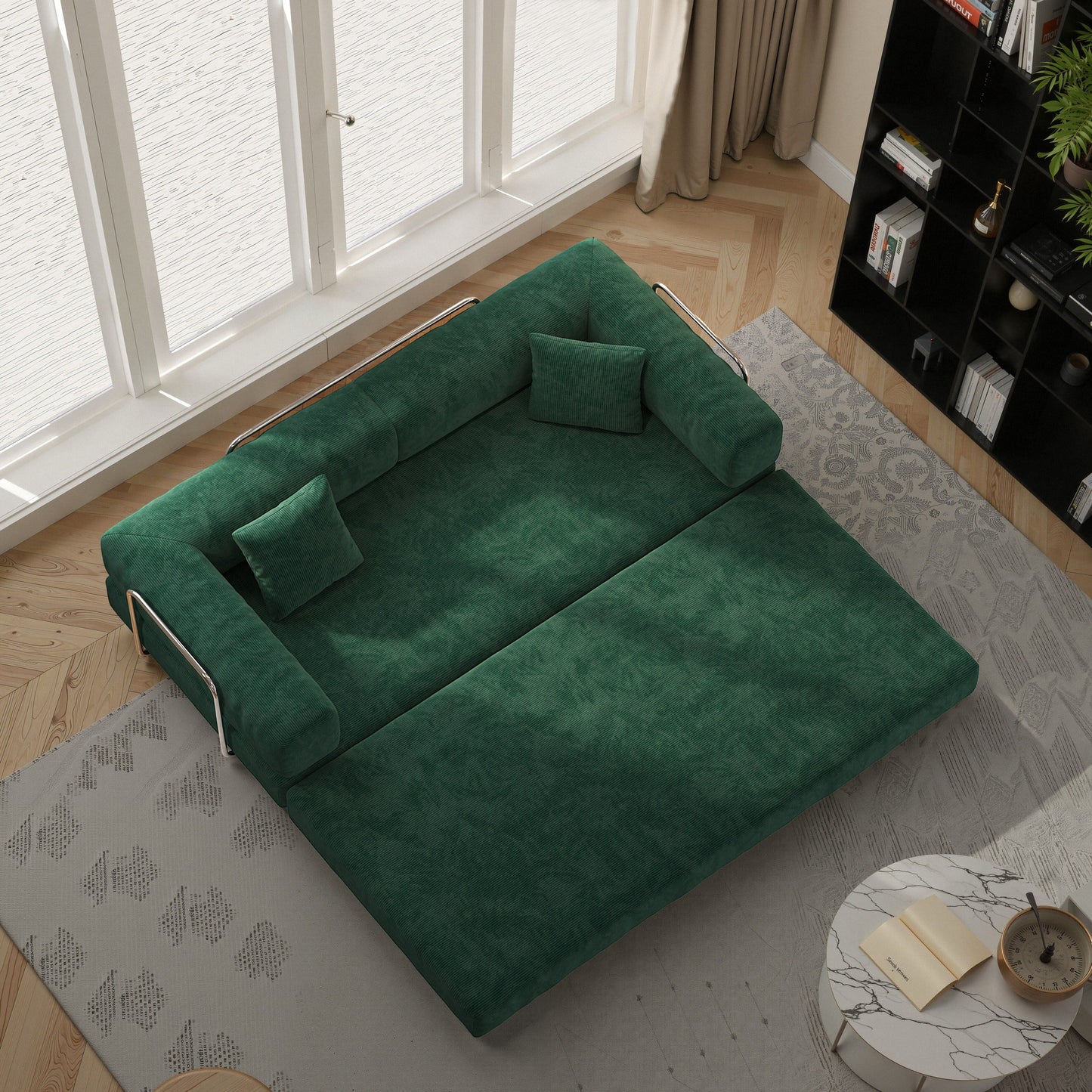 Canapé d'angle modulaire de 78,8 pouces, canapé-lit convertible en forme de pudding, canapé-lit au sol avec accoudoirs confortables.