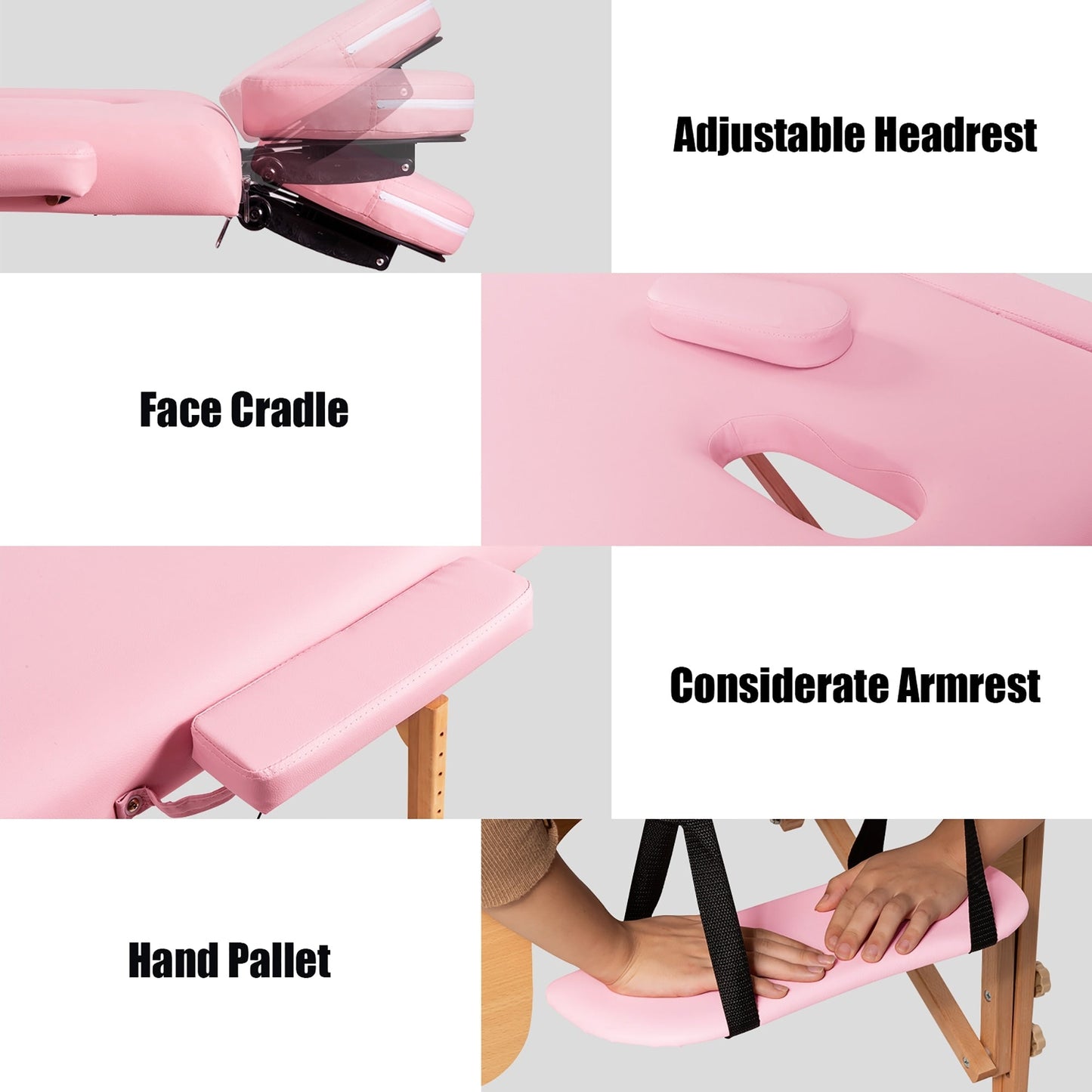 Table de massage portable 84''L, table de spa visage réglable, lit de tatouage avec sac de transport