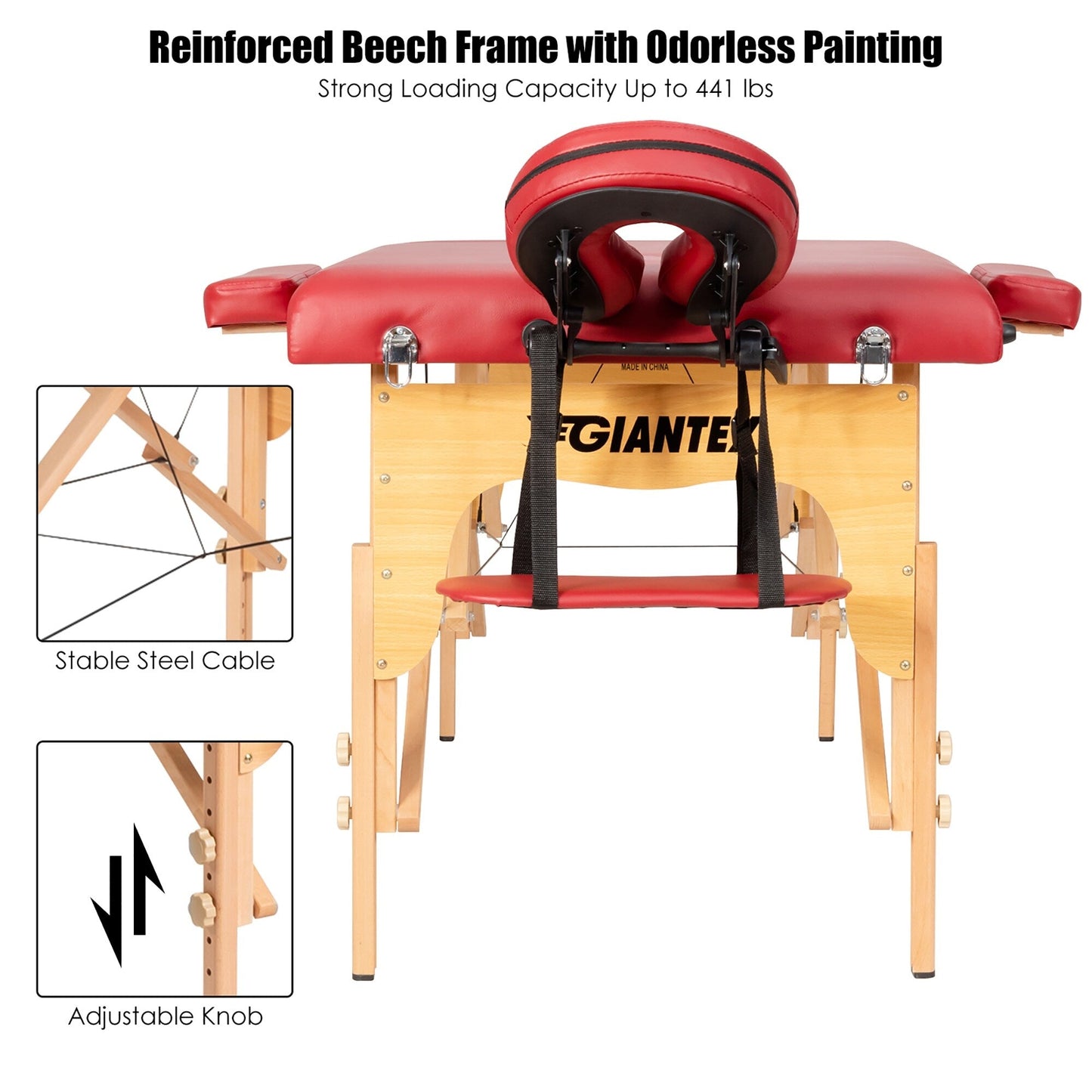 Table de massage portable 84''L, table de spa visage réglable, lit de tatouage avec sac de transport