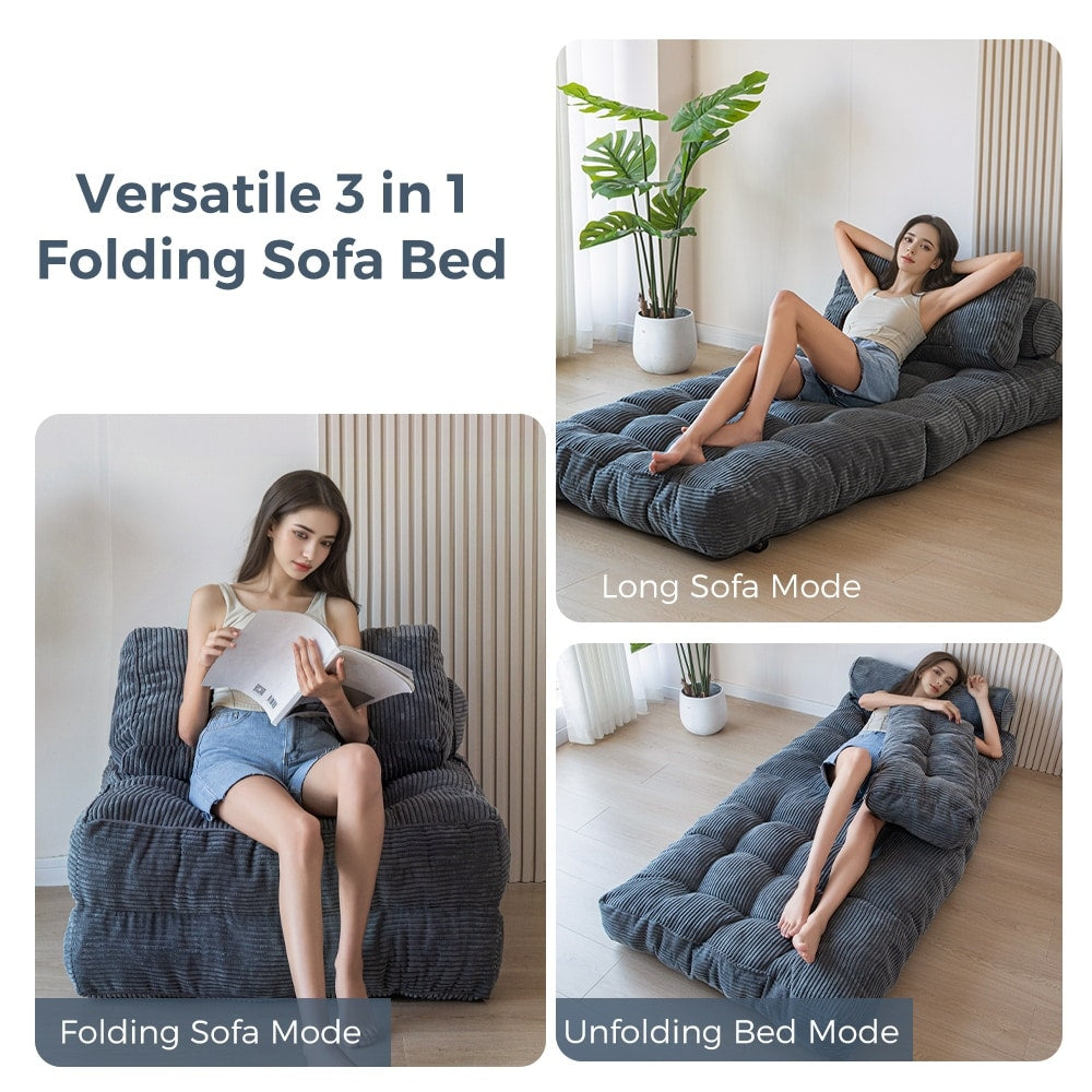 8 Canapé-lit pliable en velours côtelé, simple