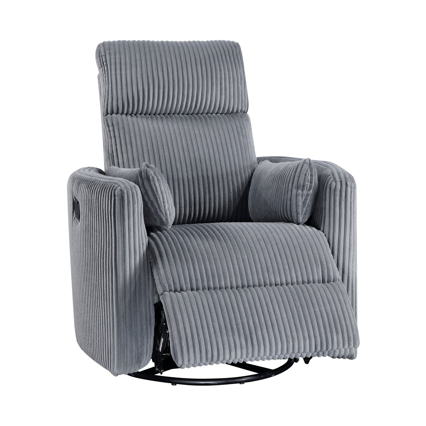 Fauteuil inclinable manuel pivotant et basculant en velours côtelé Braidy