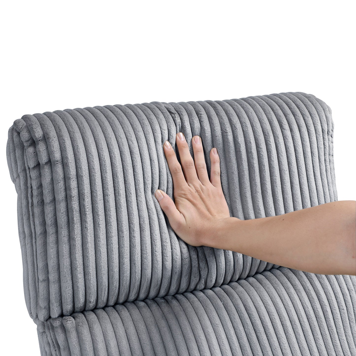 Fauteuil inclinable manuel pivotant et basculant en velours côtelé Braidy