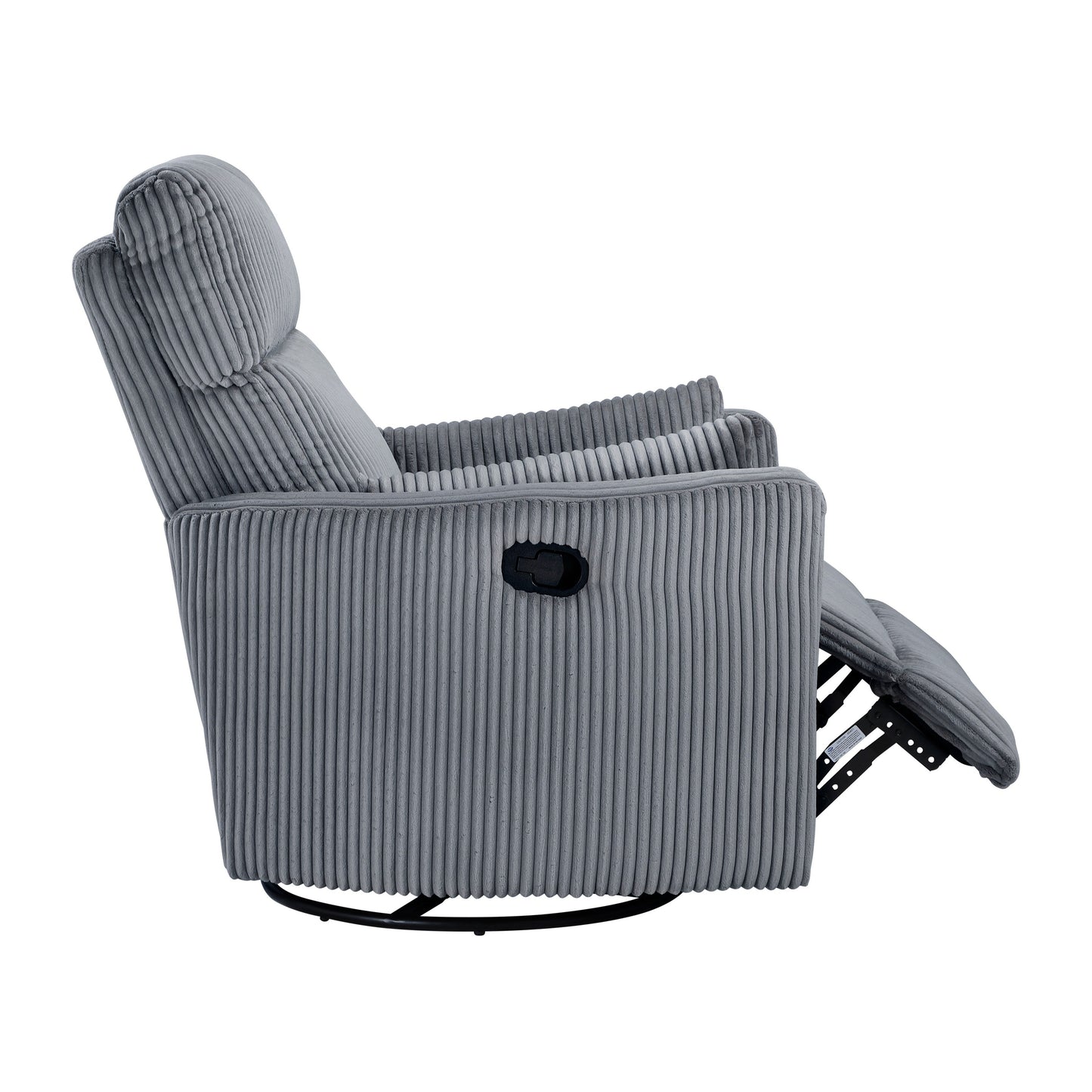 Fauteuil inclinable manuel pivotant et basculant en velours côtelé Braidy