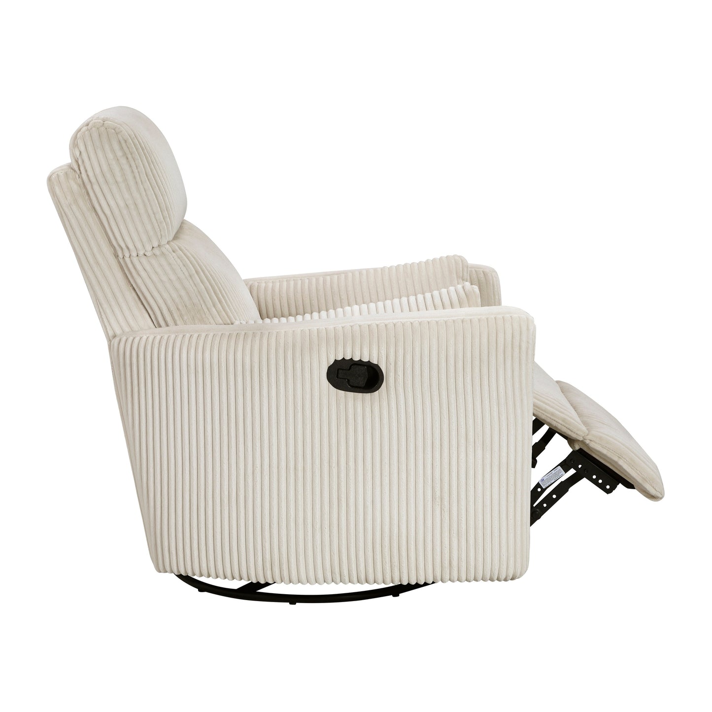 Fauteuil inclinable manuel pivotant et basculant en velours côtelé Braidy