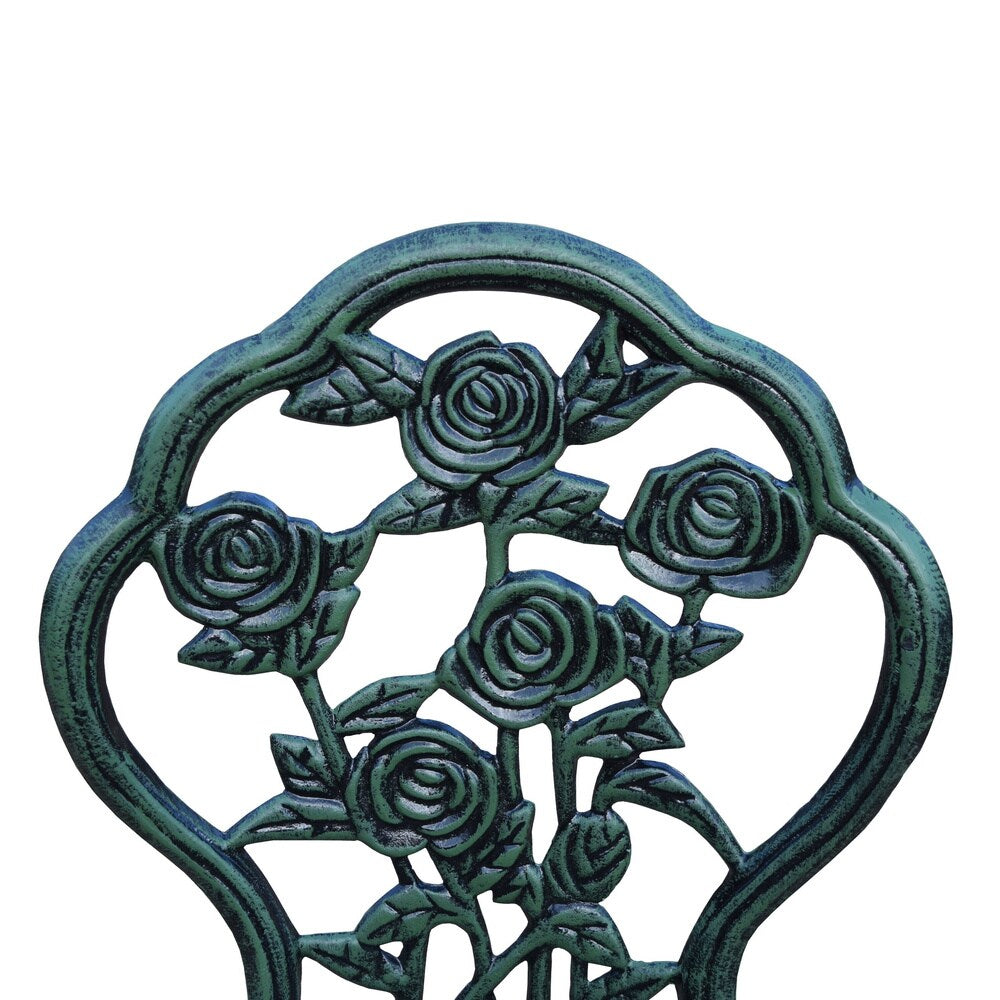 Ensemble de bistro 3 pièces Camellia en aluminium moulé vert Verdi avec table et 2 chaises