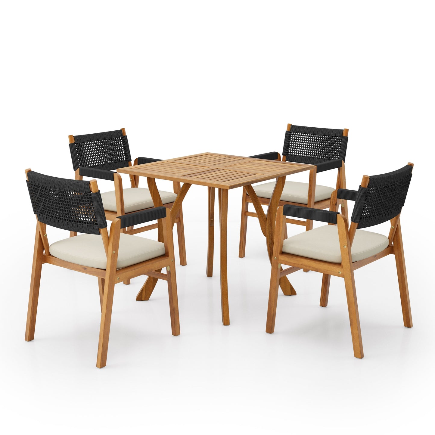 Ensemble de repas Captef pour extérieur, 5 pièces, en bois d'acacia, par Christopher Knight Home