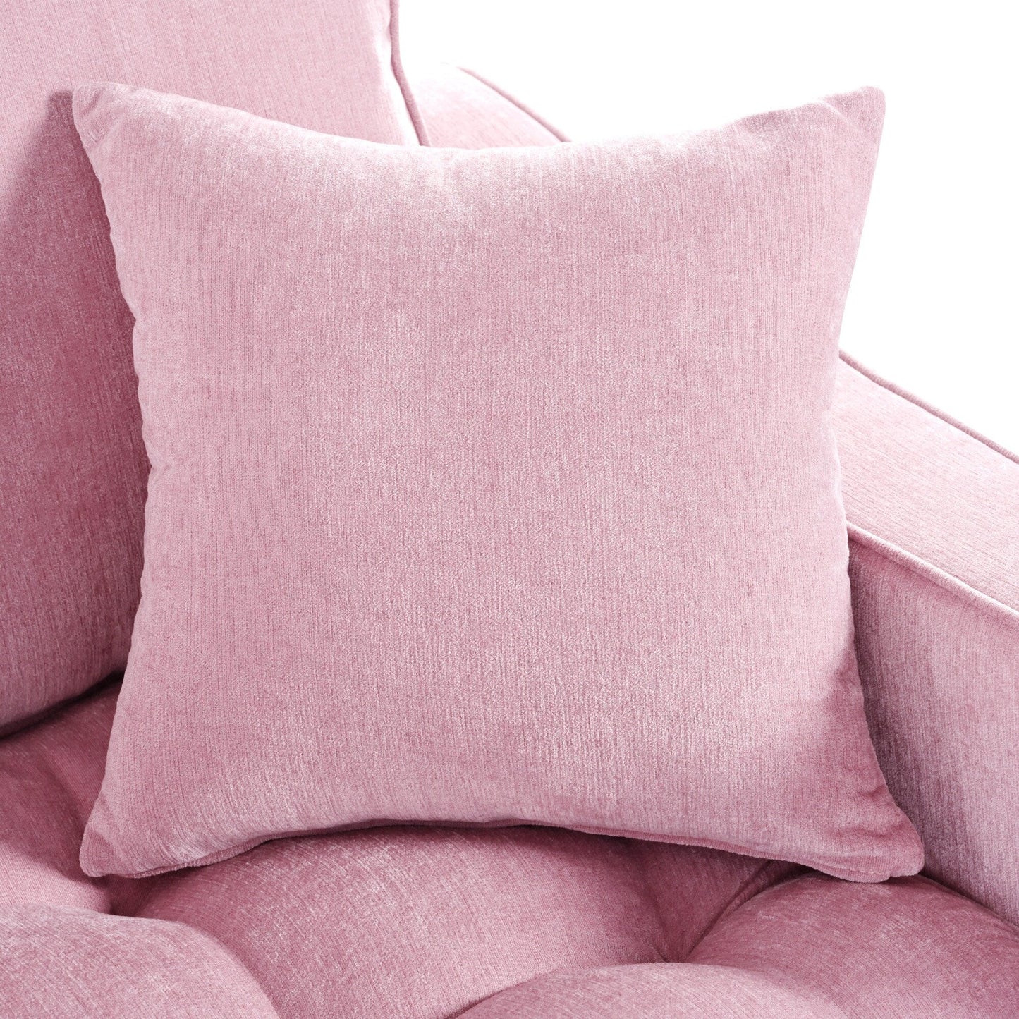 Canapé-lit chaise longue en chenille, canapé-lit recouvert de tissu avec dossier capitonné et 2 coussins amovibles pour le salon.