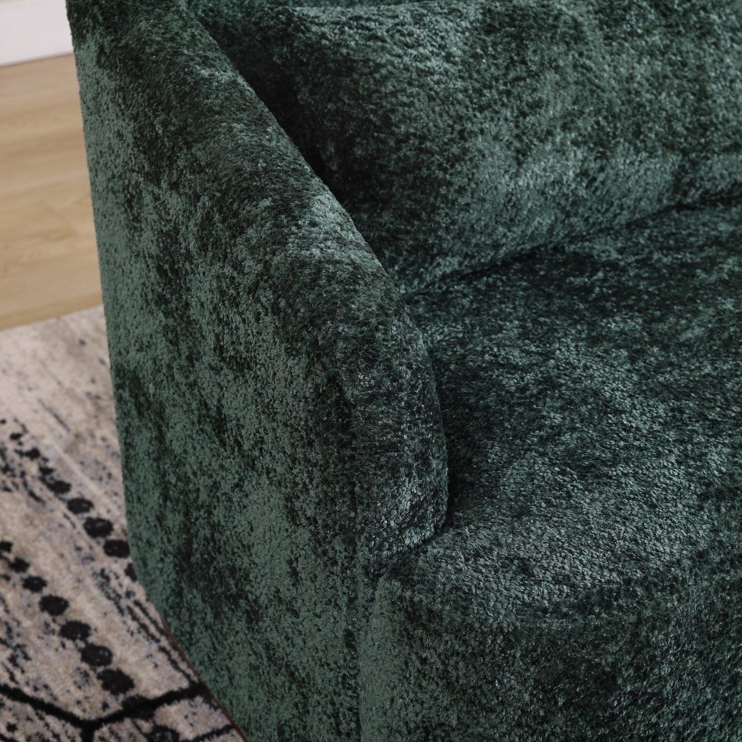 Fauteuil pivotant en chenille, canapé d'appoint confortable à 360 degrés pour salon, chambre à coucher et bureau avec coussin amovible.