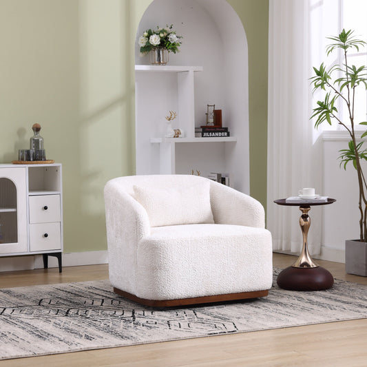 Fauteuil pivotant en chenille, canapé d'appoint confortable à 360 degrés pour salon, chambre à coucher et bureau avec coussin amovible.