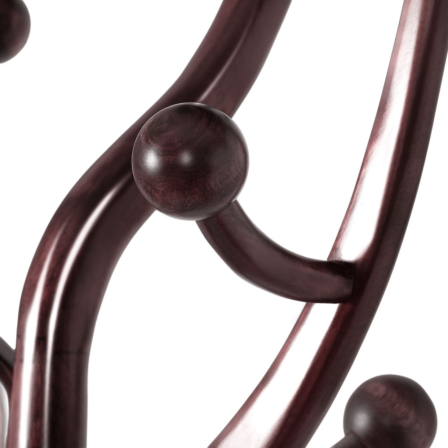 Porte-manteau sur pied en bois de caoutchouc en forme de branche d'arbre avec 8 crochets - 62,2 cm (l) x 179,5 cm (h)