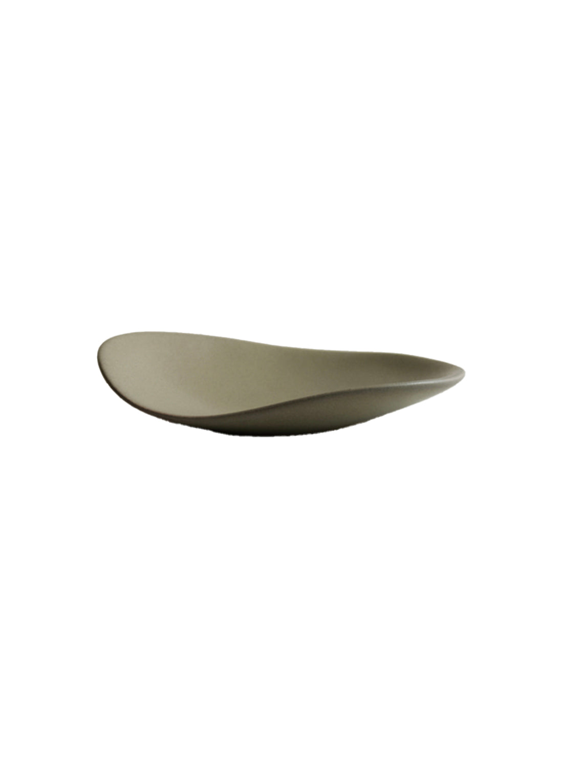 Petite assiette en galets NR Ceramics, vert forêt