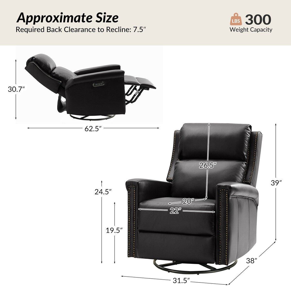 Ensemble de 2 fauteuils inclinables électriques pivotants et basculants Tobias de HULALA HOME