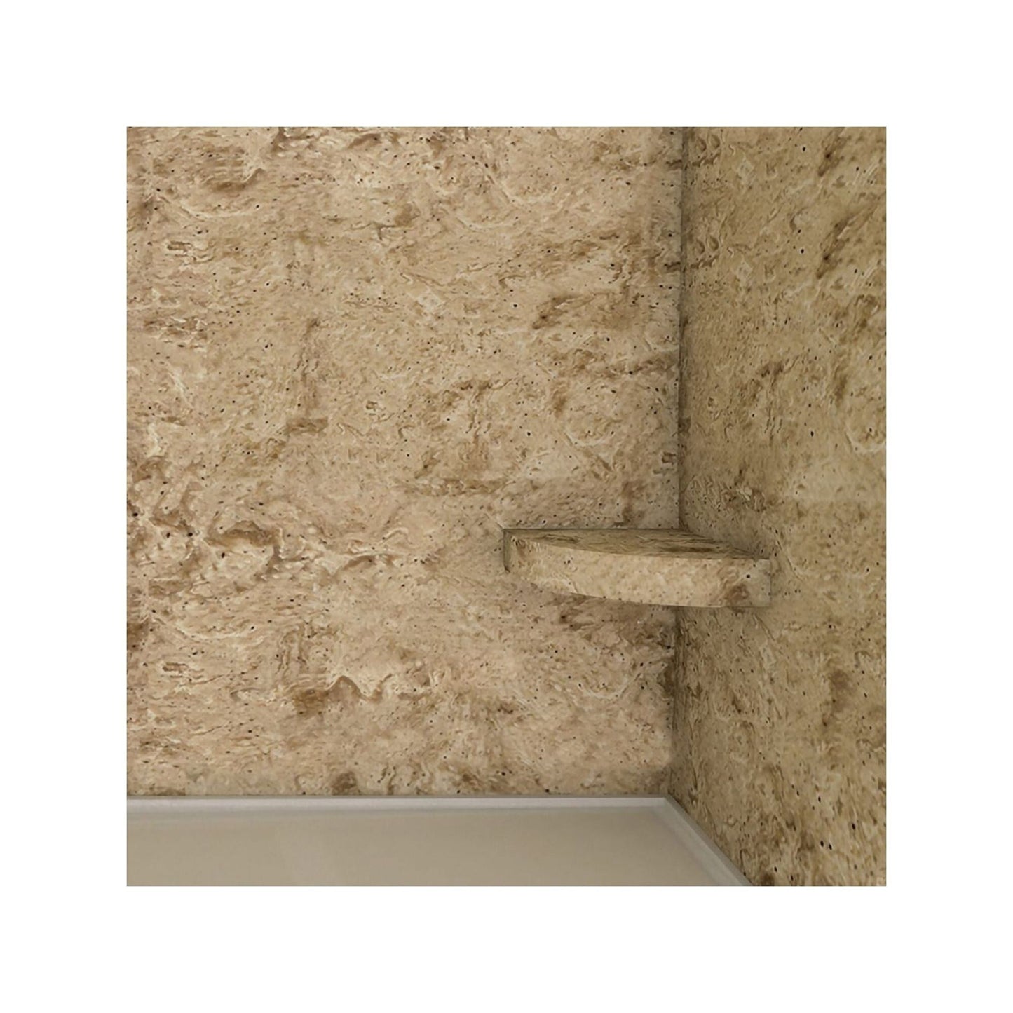 Transolid Studio, siège de douche d'angle mural en surface solide, 35,5 x 35,5 cm - 36,8 x 36,2 x 7,6 cm