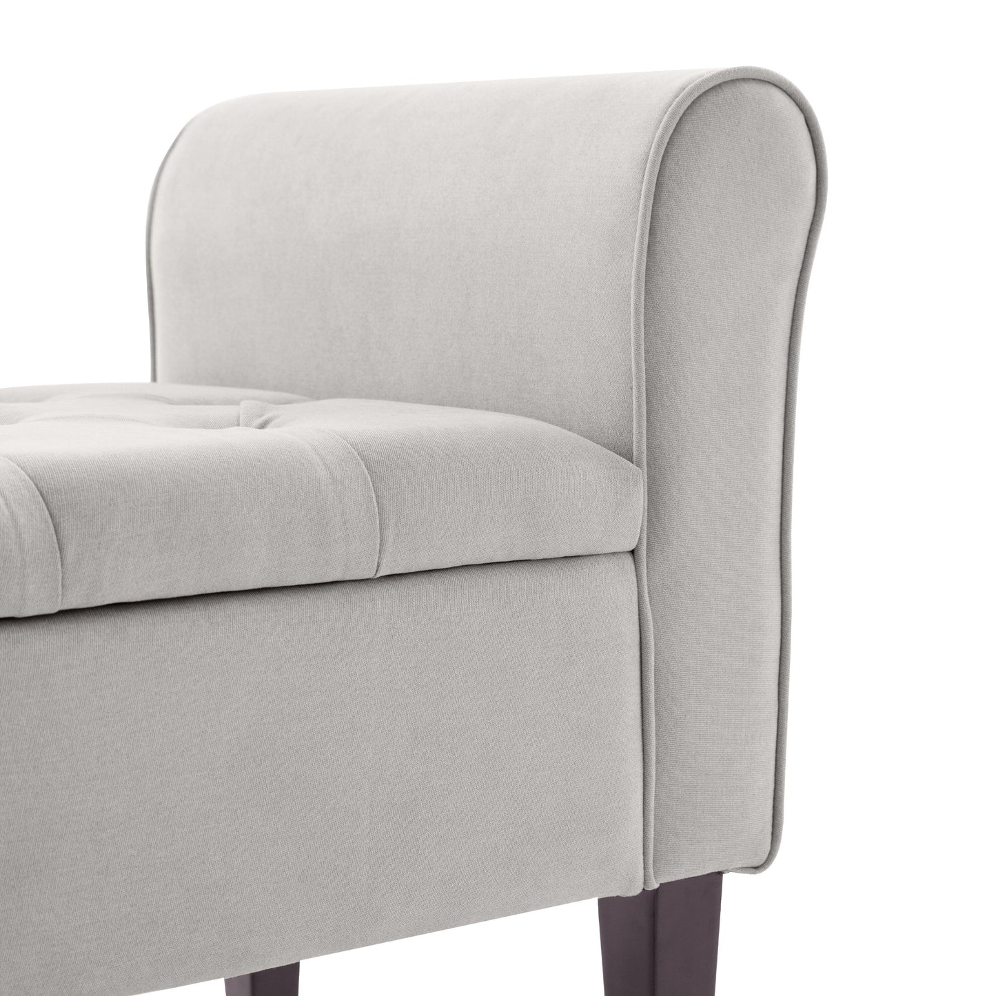 Banc de rangement capitonné, banc avec accoudoirs, banc d'entrée avec couvercle rabattable, 50,4 pouces.