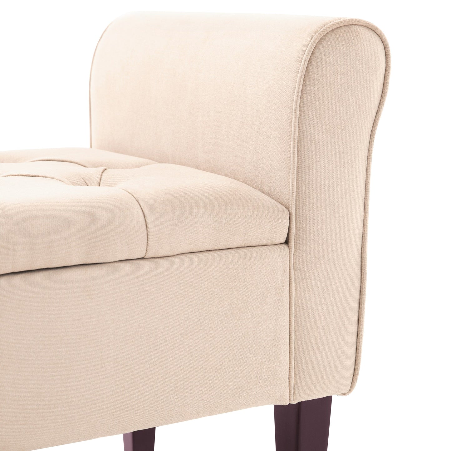 Banc de rangement capitonné, banc avec accoudoirs, banc d'entrée avec couvercle rabattable, 50,4 pouces.