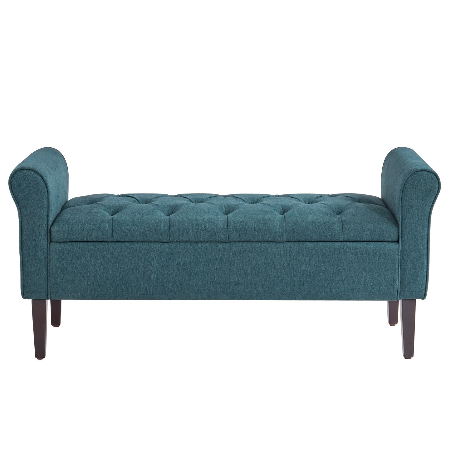 Banc de rangement capitonné, banc avec accoudoirs, banc d'entrée avec couvercle rabattable, 50,4 pouces.