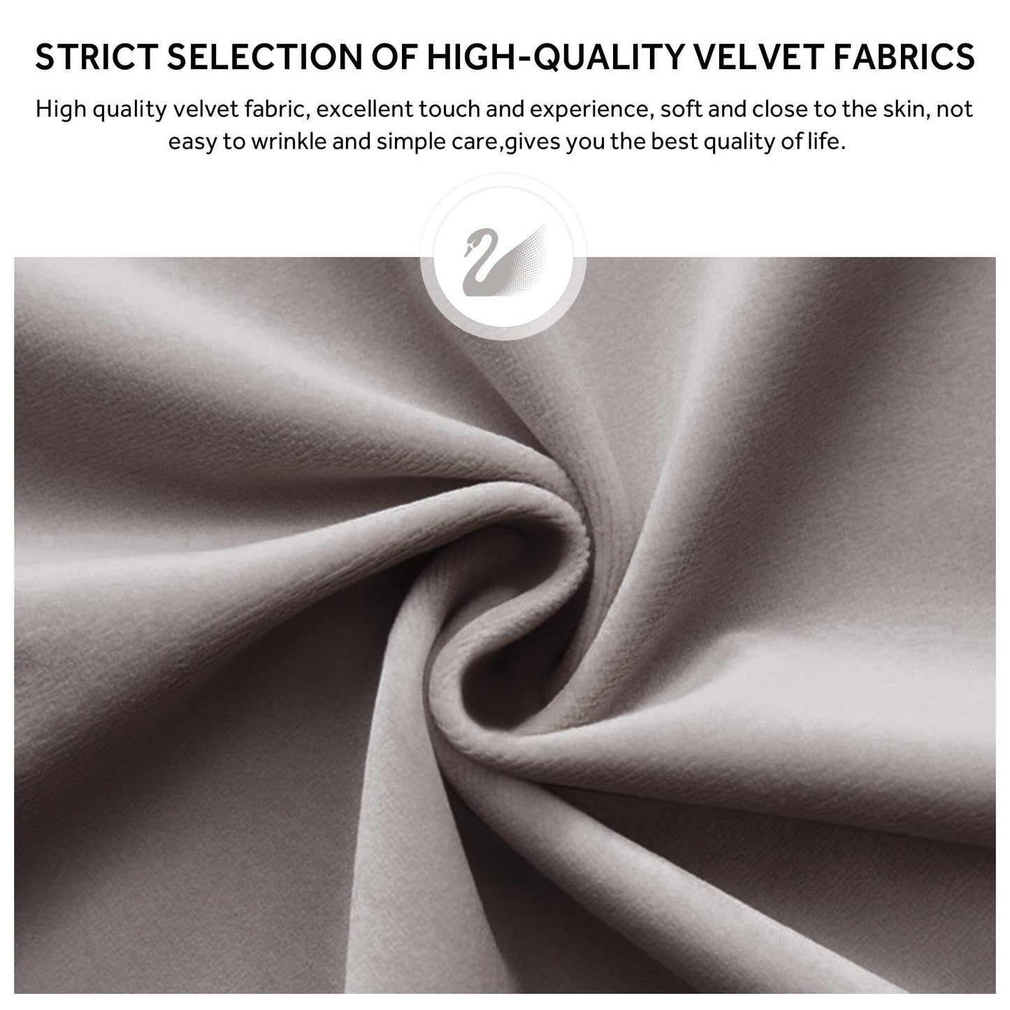 Lot de 6 chaises de salle à manger en velours capitonné avec pieds en bois massif.