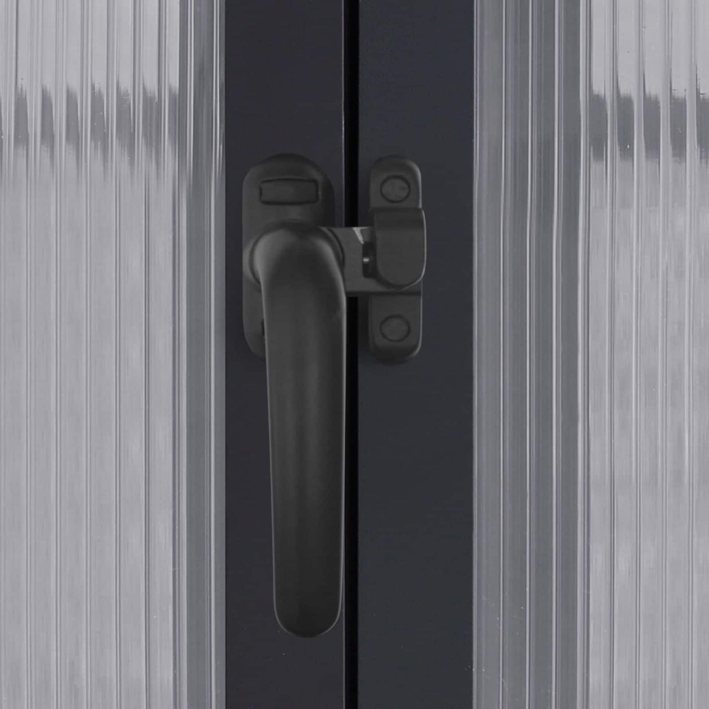 VEIKOUS Kit de serre de jardin en aluminium avec porte verrouillable et fenêtre de toit réglable, gris.