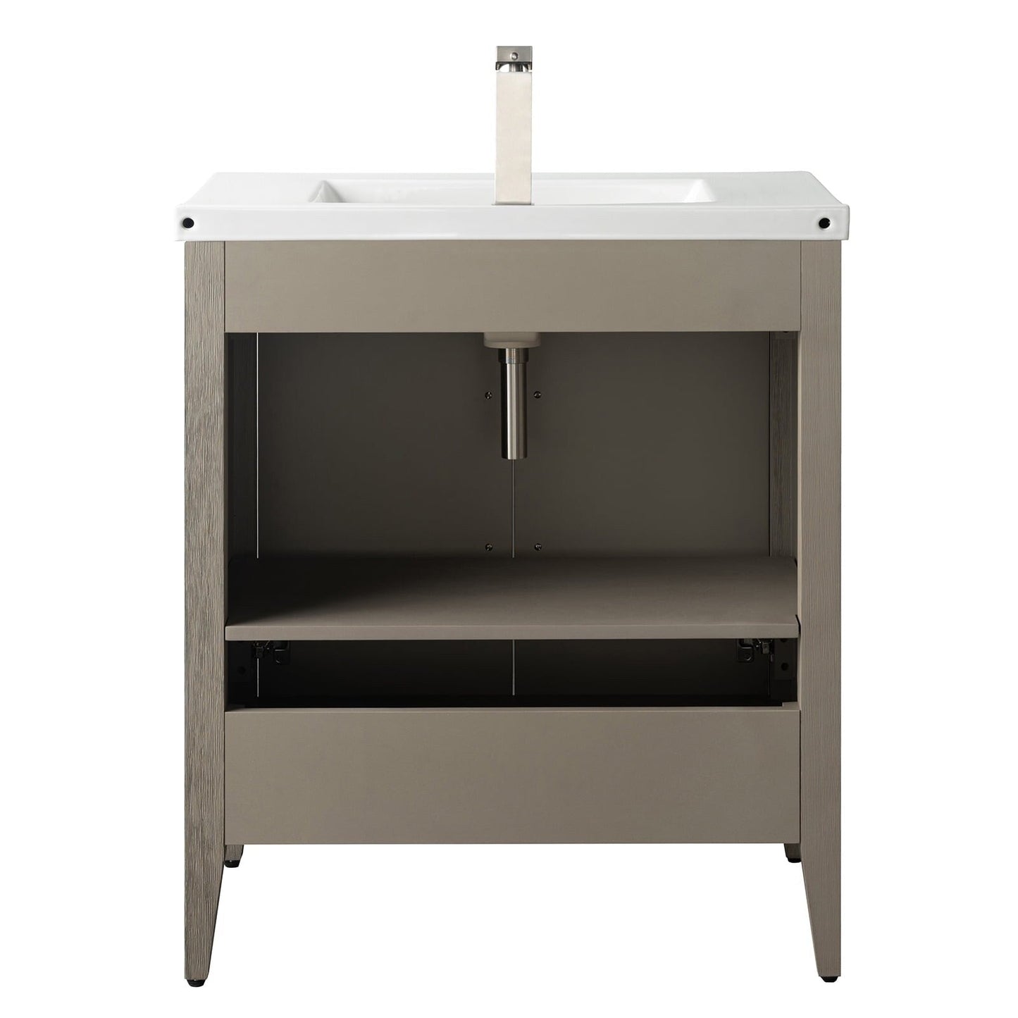 Meuble-lavabo de salle de bain Vanity Art avec lavabo simple, plateau en céramique, disponible en 20, 24 ou 30 pouces.