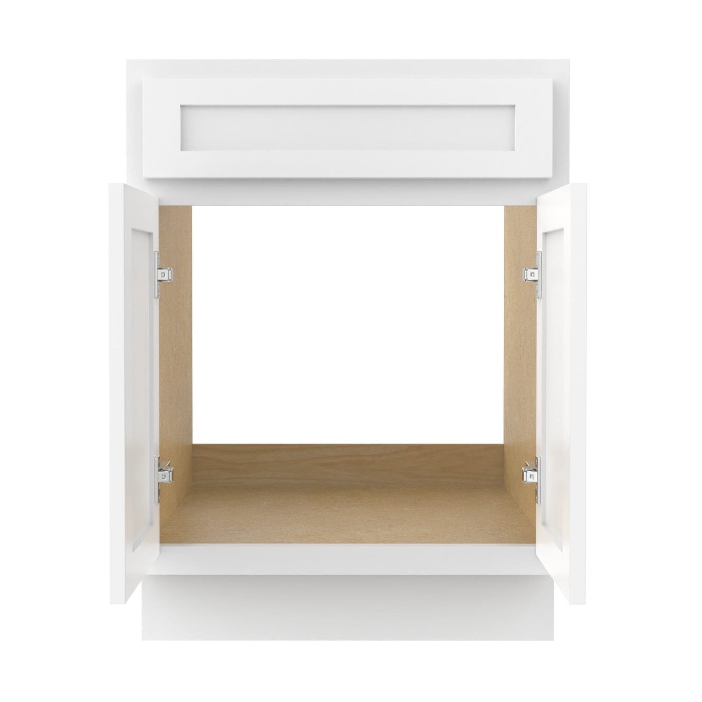 Meuble-lavabo de salle de bain Vanity Art en bois massif, 60 cm (24 pouces), avec lavabo simple.