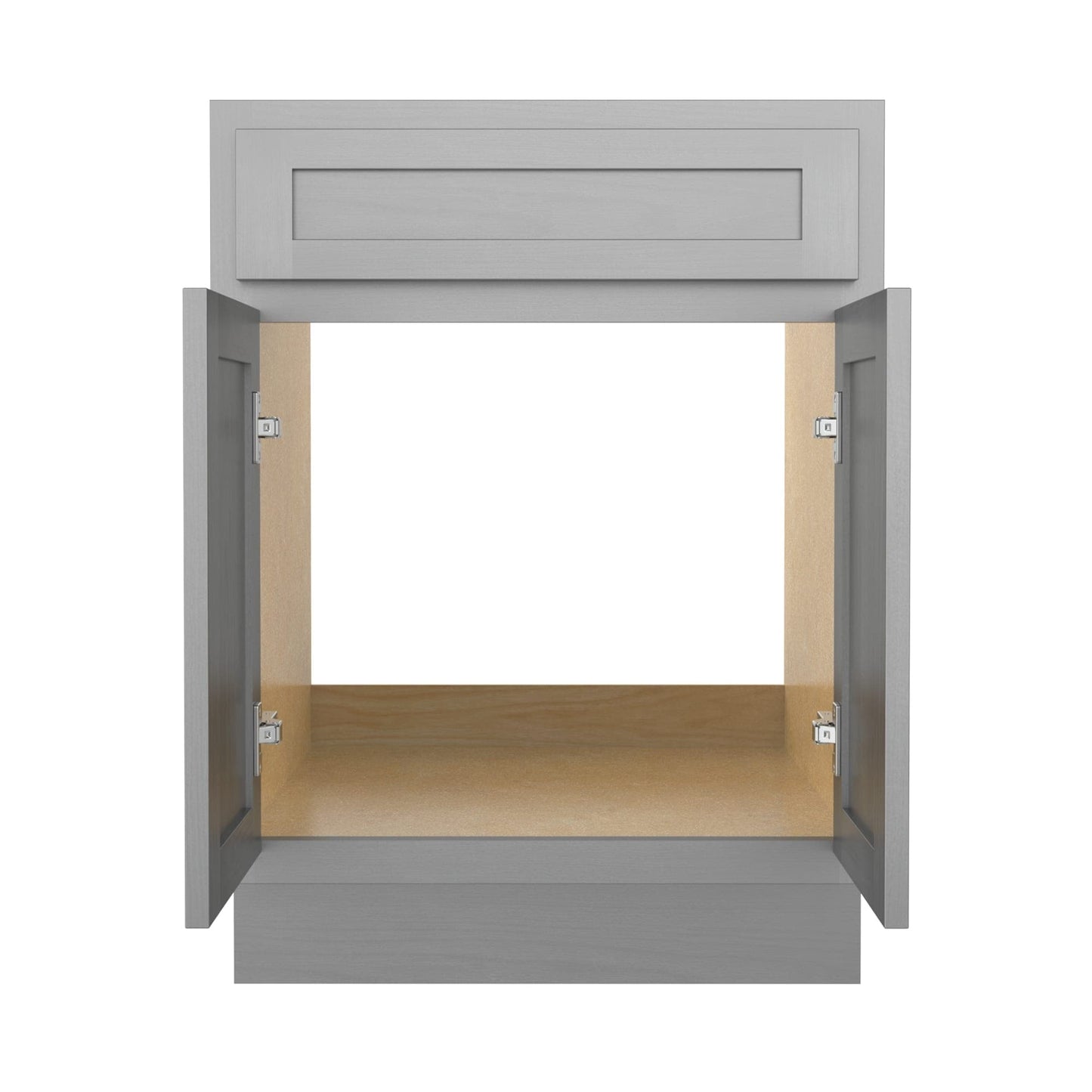 Meuble-lavabo de salle de bain Vanity Art en bois massif, 60 cm (24 pouces), avec lavabo simple.