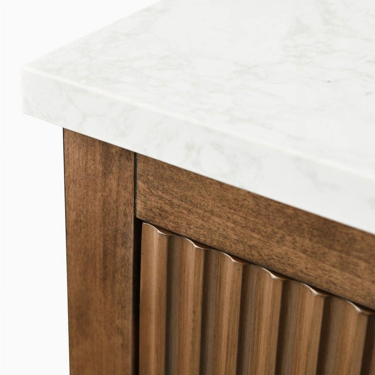 Meuble-lavabo de salle de bain Art 72 avec double lavabo et dessus en marbre synthétique.