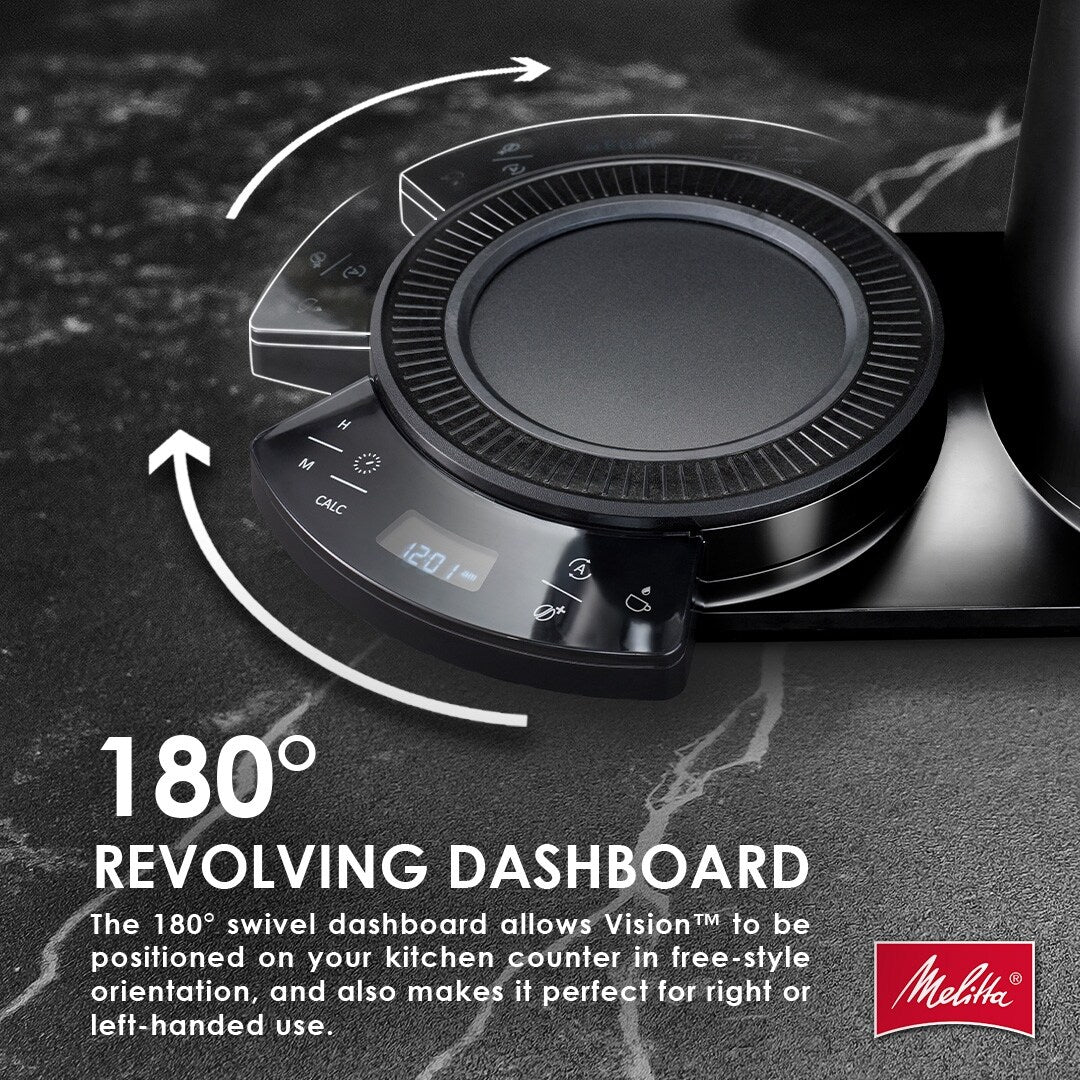 Vision Machine à café goutte-à-goutte Luxe 12 tasses avec tableau de bord rotatif