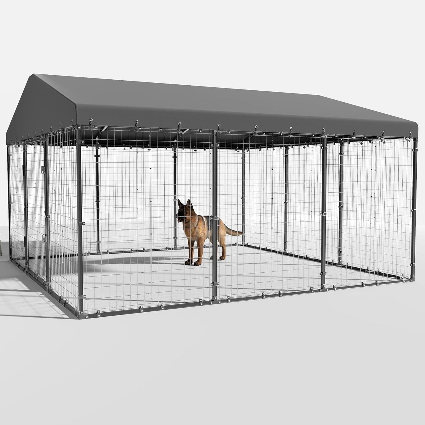 Grande cabane pour chien d'extérieur, 118 x 118 x 70 cm (L x l x h), enclos pour chien robuste avec toit étanche.