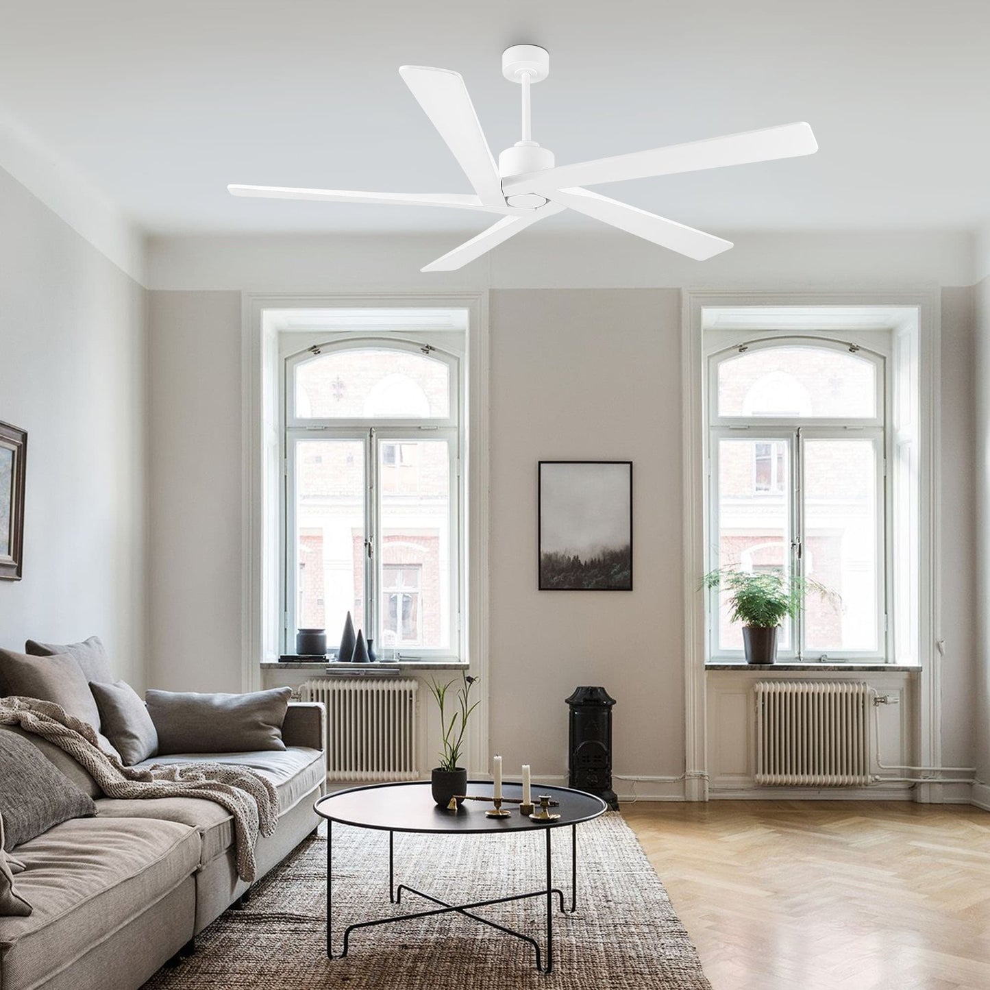WINGBO Ventilateur de plafond intérieur à 54 pouces avec moteur DC, sans éclairage - N/A