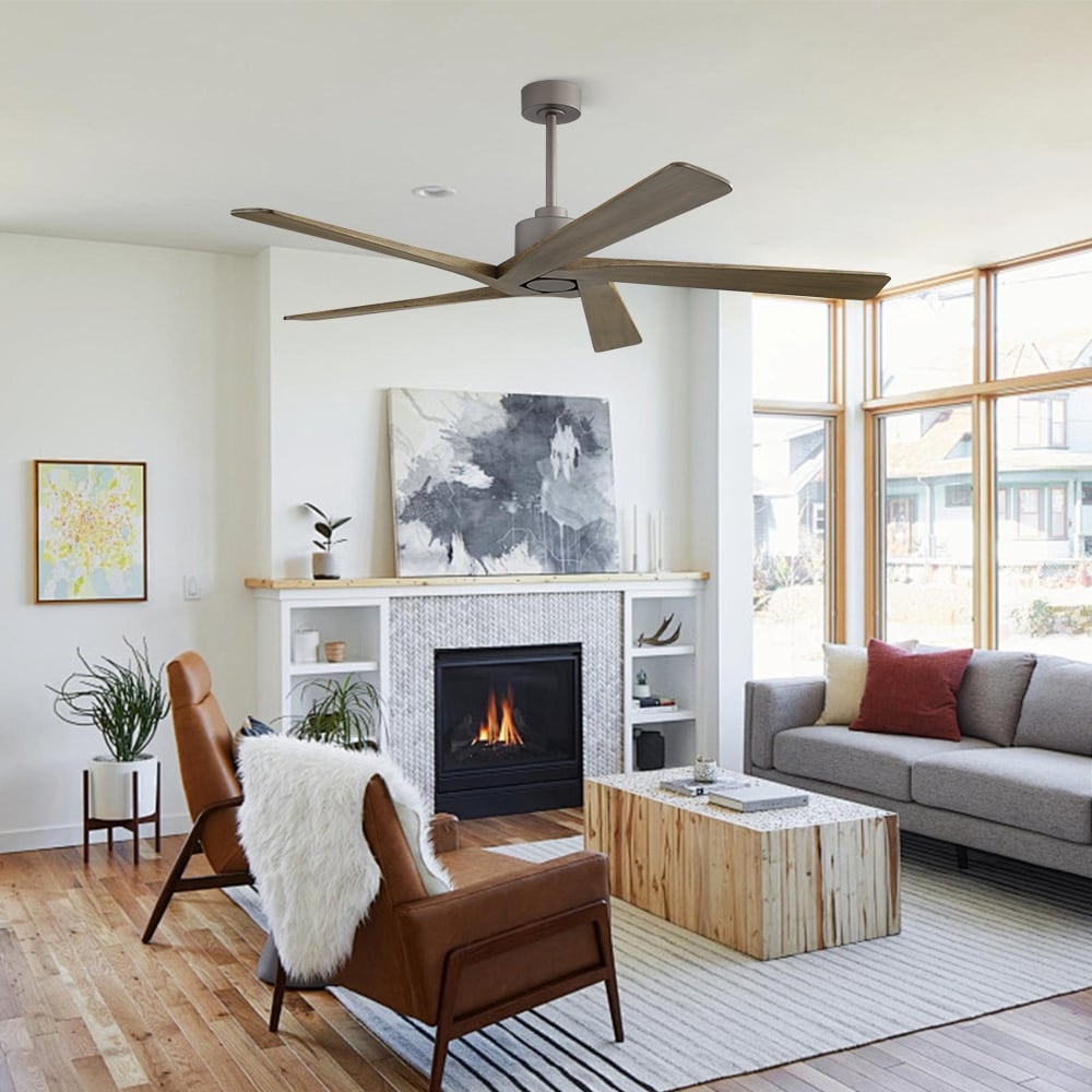 WINGBO Ventilateur de plafond intérieur à 54 pouces avec moteur DC, sans éclairage - N/A