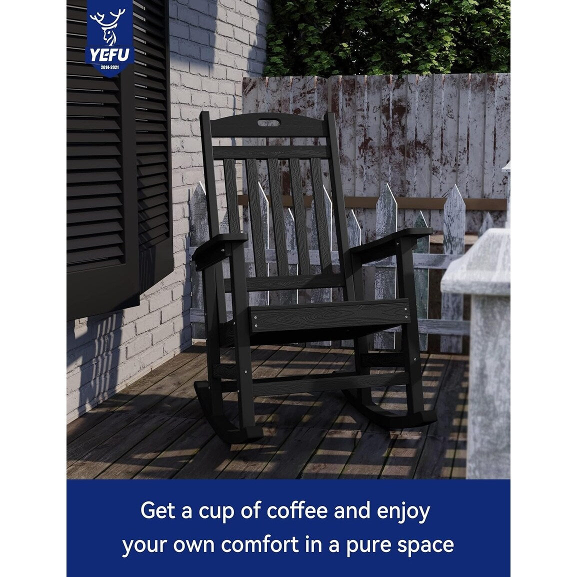 WINSOON Chaise à bascule d'extérieur résistante aux intempéries, lot de 2