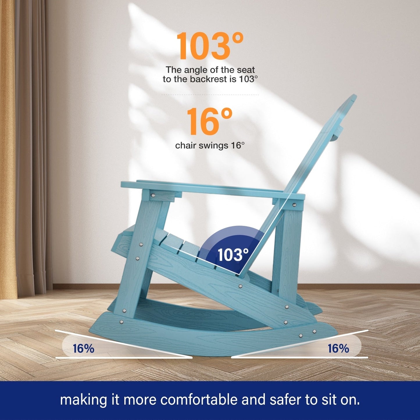 WINSOON Chaise à bascule d'extérieur résistante aux intempéries, lot de 2