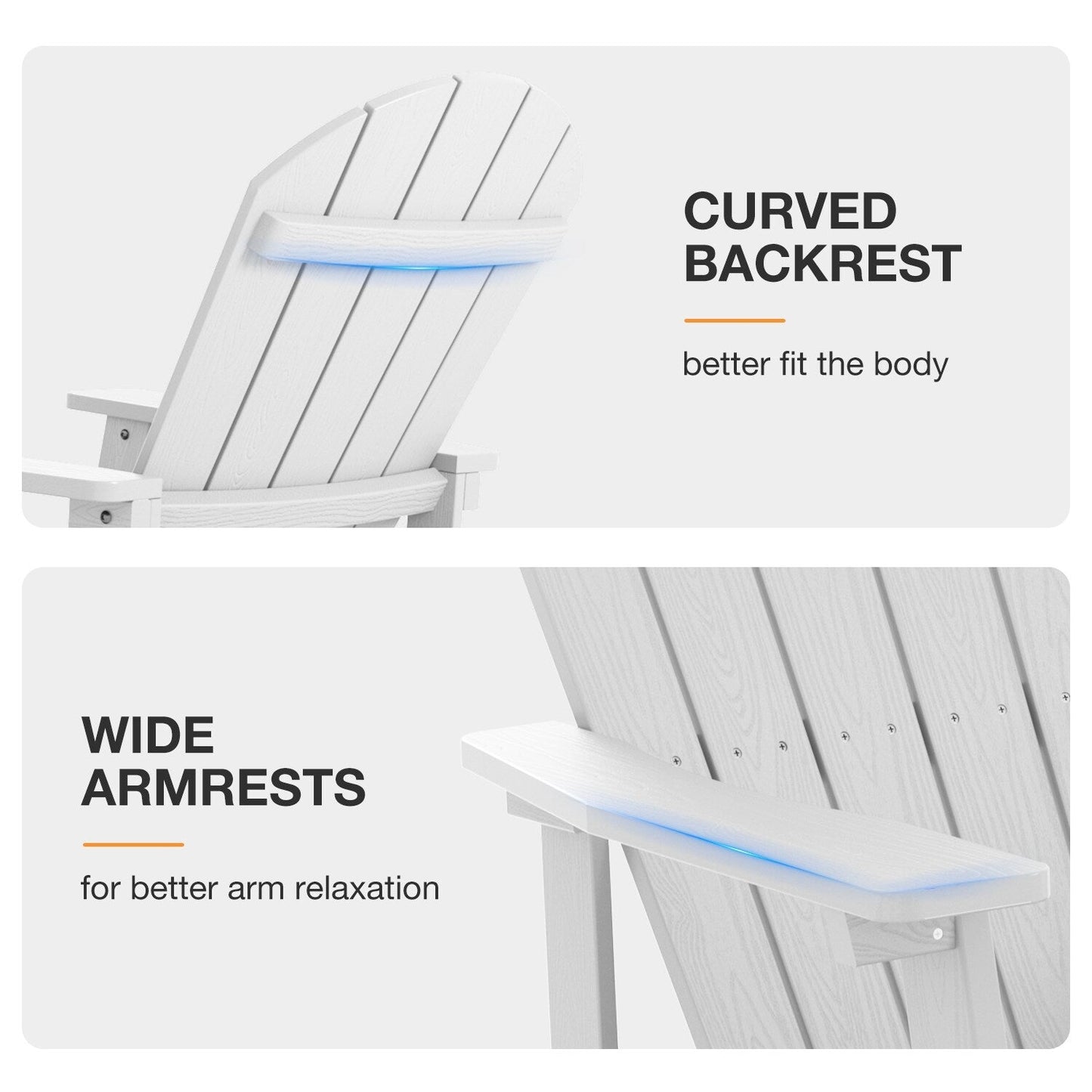 WINSOON Chaise à bascule d'extérieur résistante aux intempéries, lot de 2