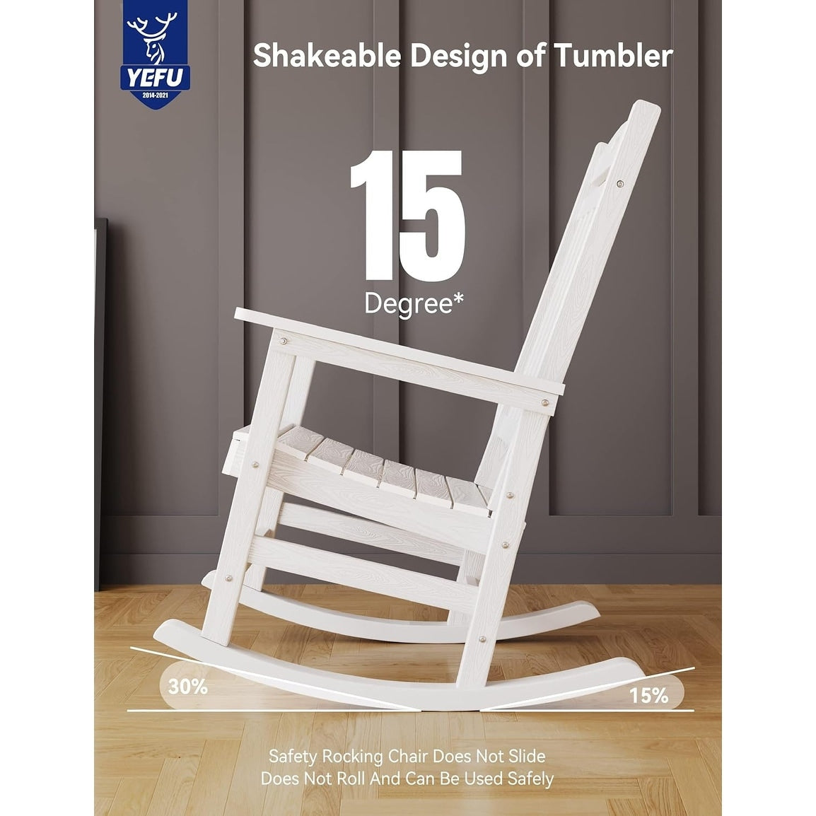 WINSOON Chaise à bascule d'extérieur résistante aux intempéries, lot de 2