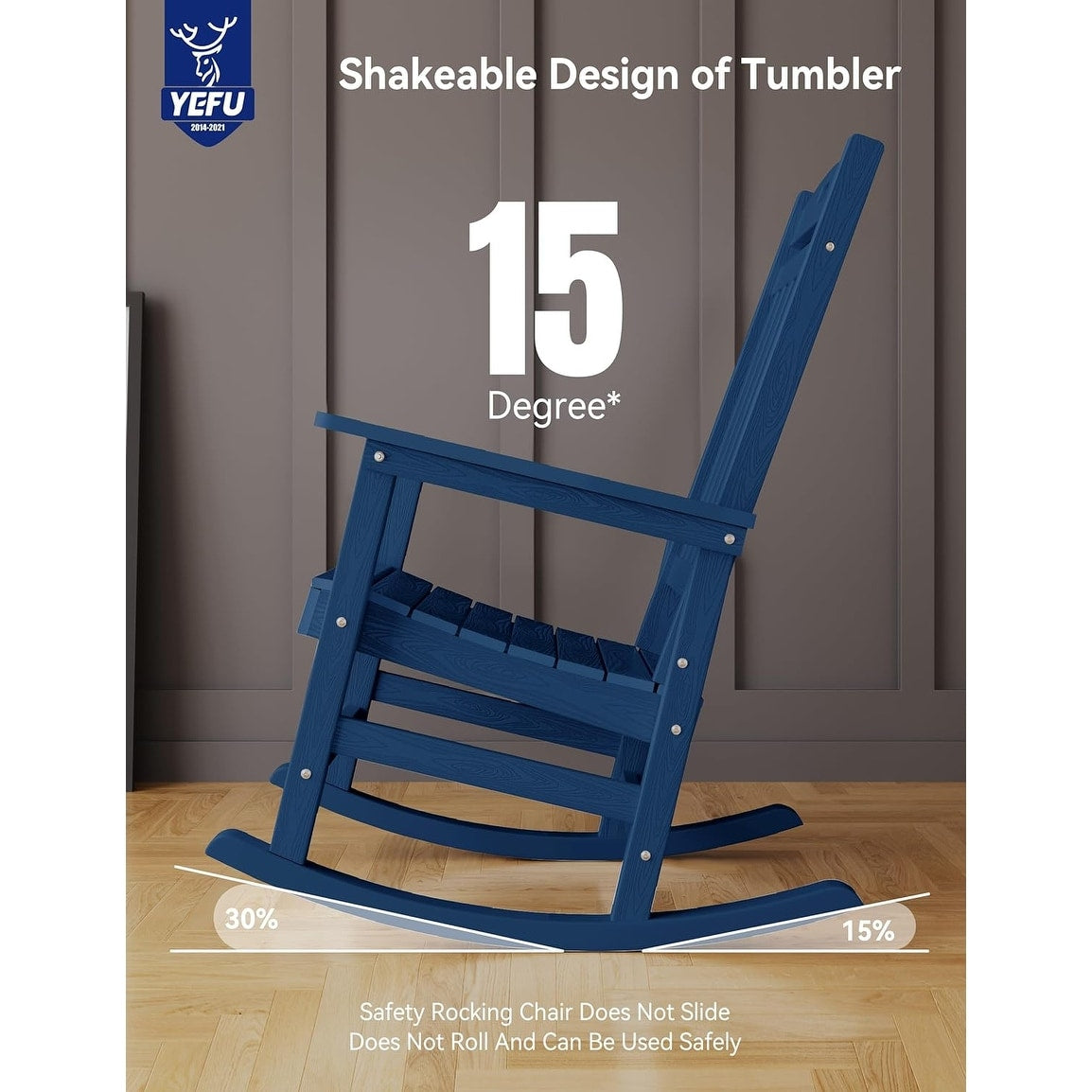 WINSOON Chaise à bascule d'extérieur résistante aux intempéries, lot de 2