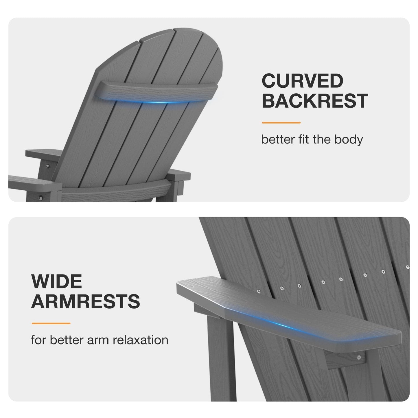 WINSOON Chaise à bascule d'extérieur résistante aux intempéries, lot de 2