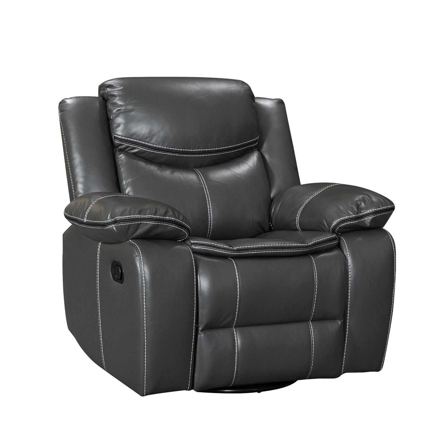 Fauteuil inclinable large en cuir durable avec massage et chauffage.