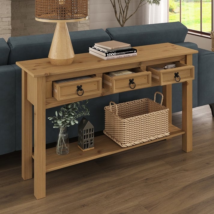 Console d'entrée en bois avec 3 tiroirs Corona | Furniture Dash - N/A