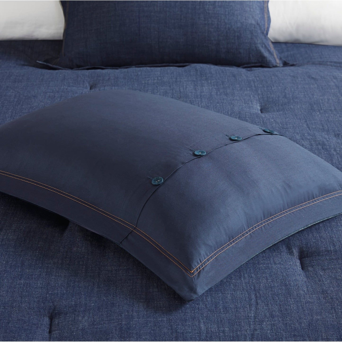 Ensemble de couette en jean Perry Blue de Woolrich, surdimensionné et surrempli