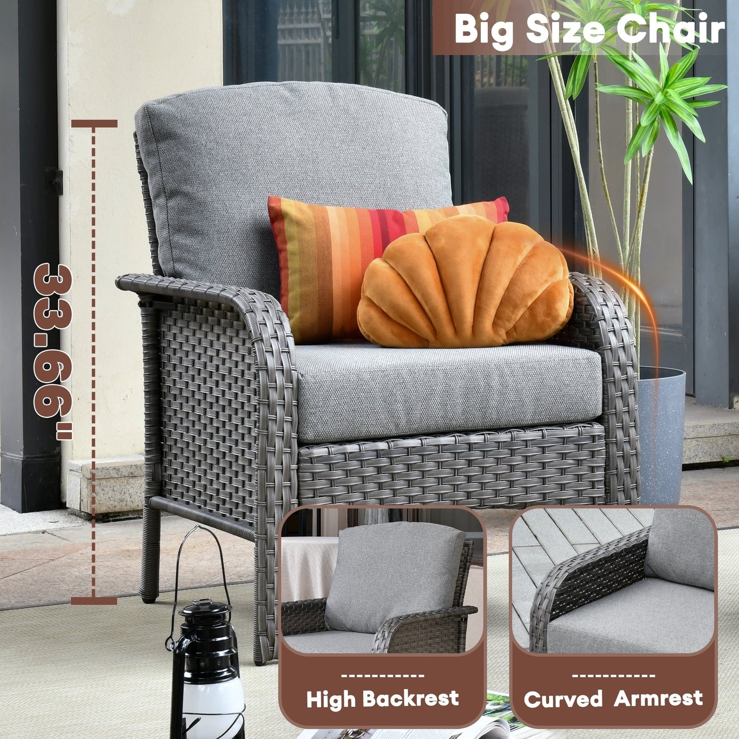 Ensemble de meubles de jardin d'extérieur XIZZI 4 pièces pour conversation avec table