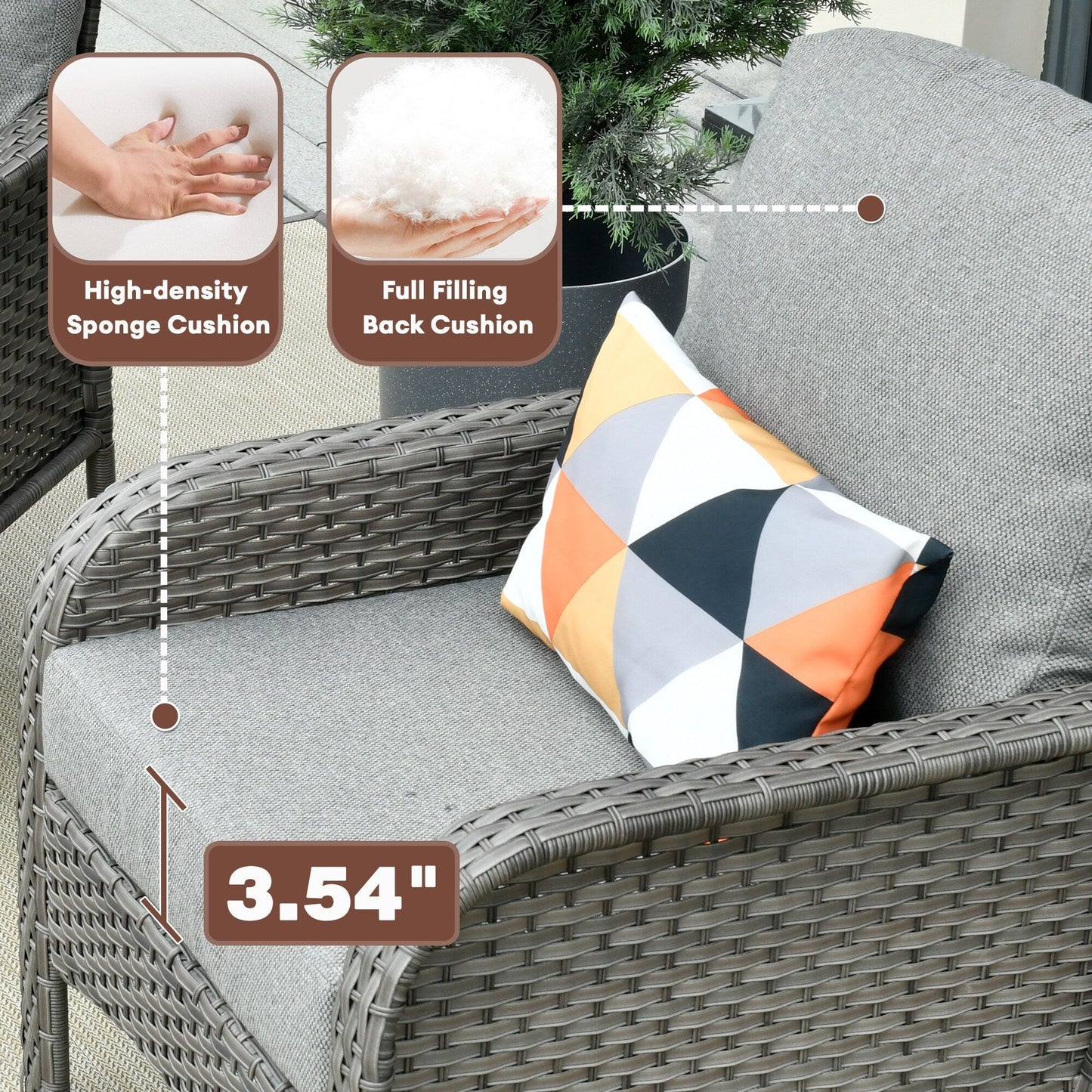 Ensemble de meubles de jardin d'extérieur XIZZI 4 pièces pour conversation avec table